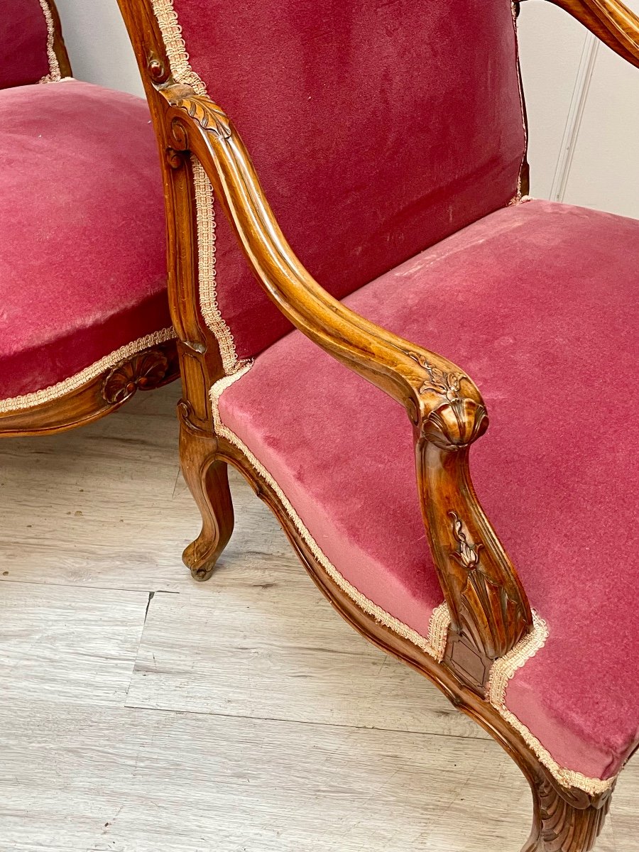Louis XV Style Walnut Living Room Furniture -photo-4