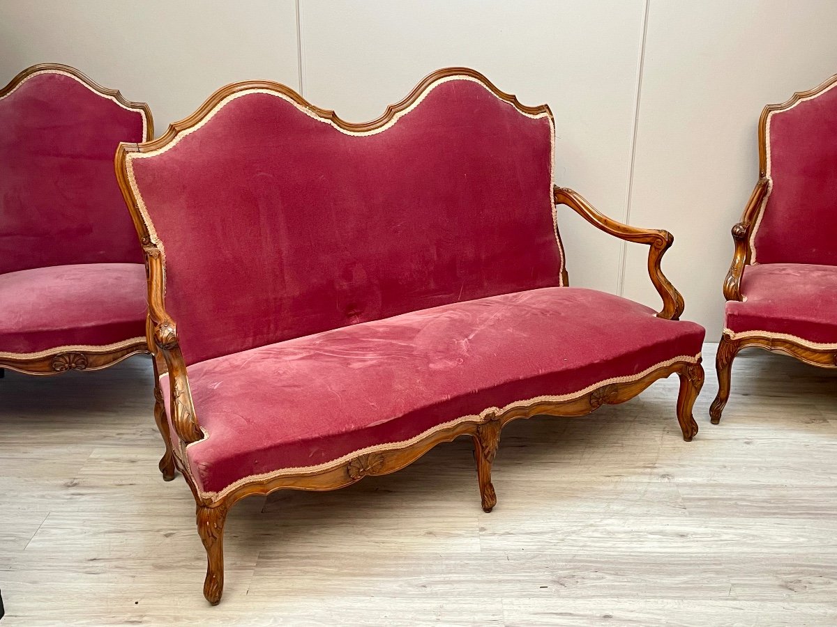Louis XV Style Walnut Living Room Furniture -photo-5