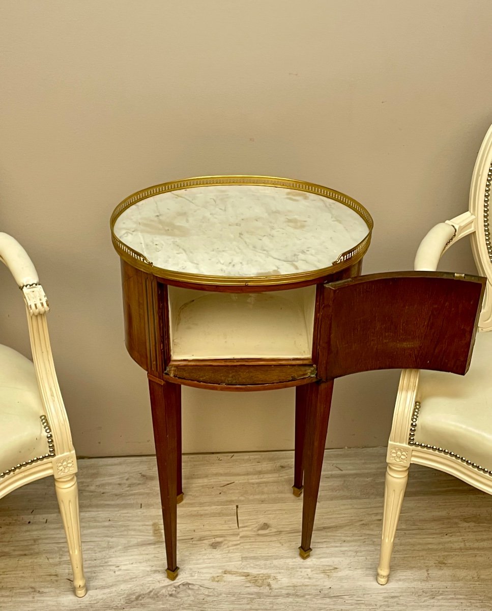 Small Louis XVI Marquetry Chiffonier Table -photo-3