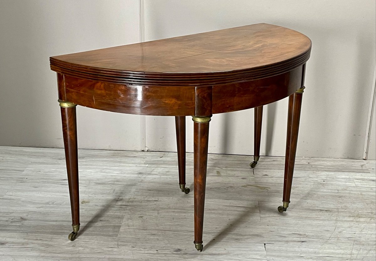 Half Moon Table Stamped Antoine Nicolas Lesage Paris -photo-3