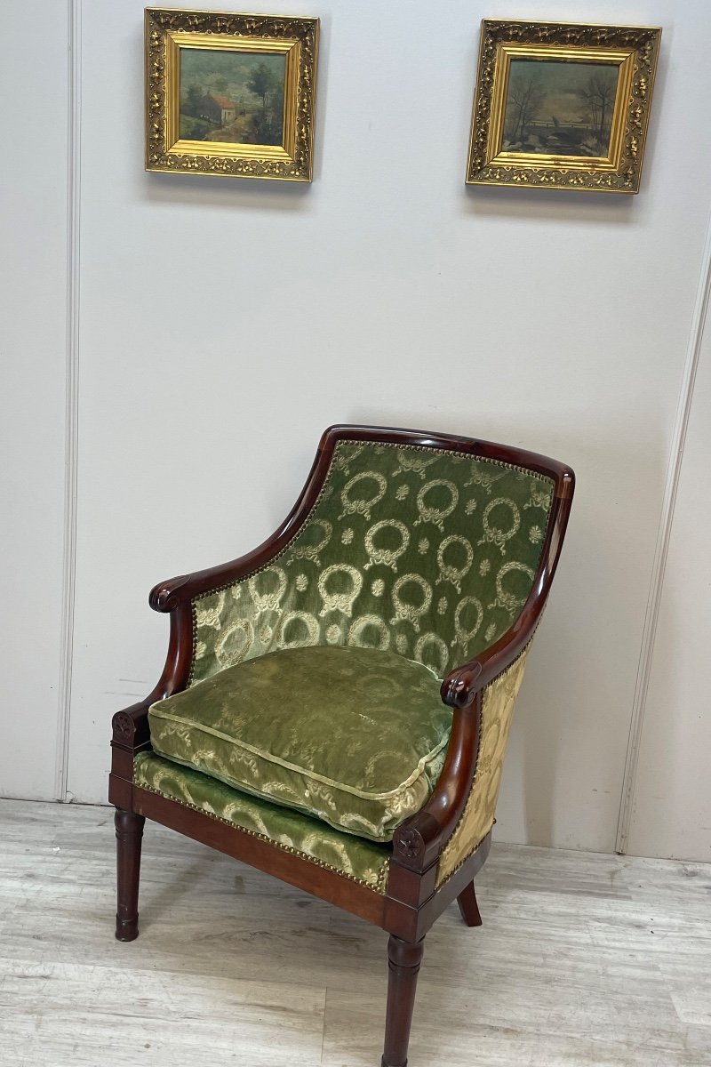Mahogany Officer's Armchair From The Empire Period -photo-1