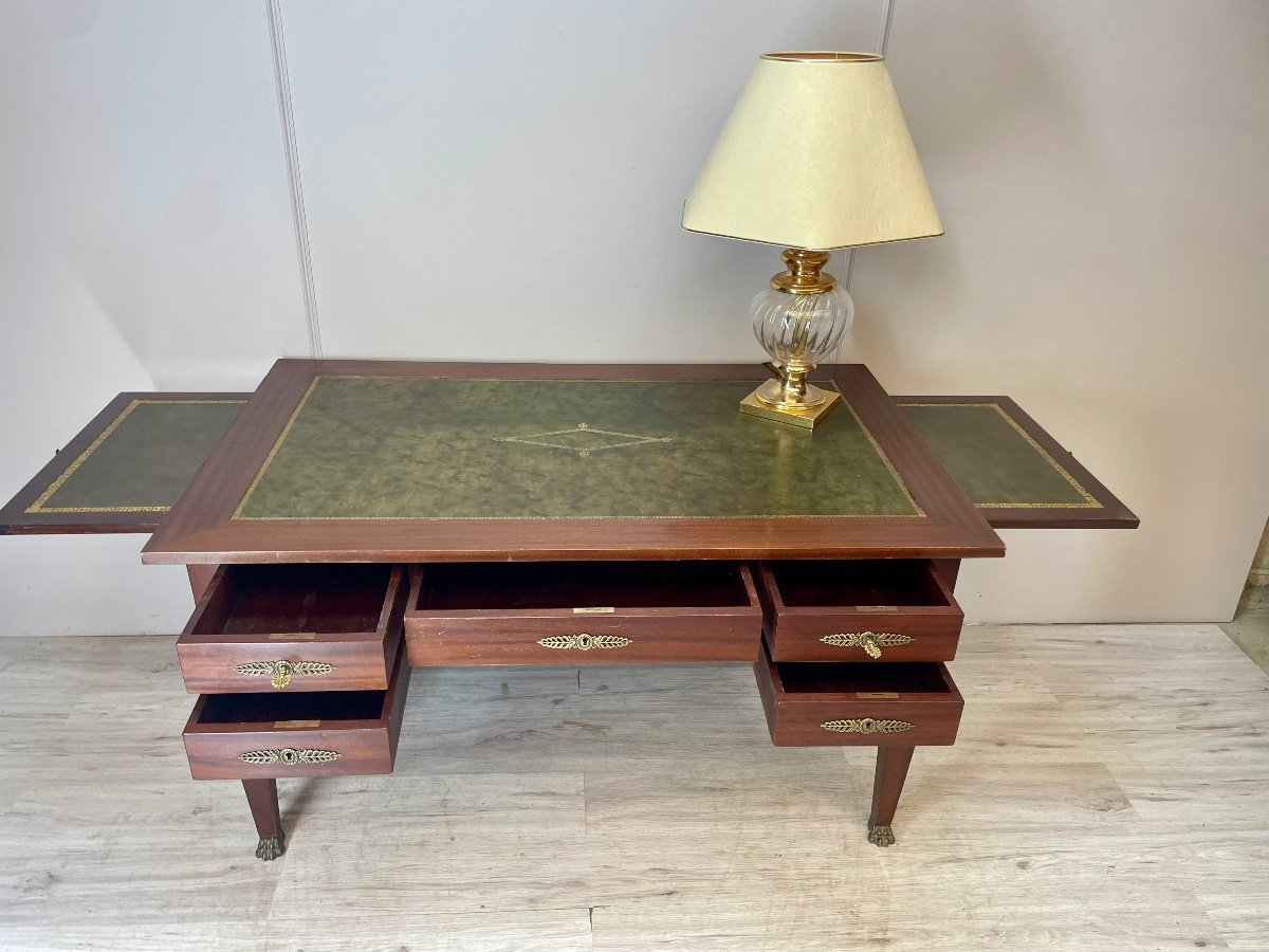 Bureau Plat En Acajou De Style Empire -photo-1
