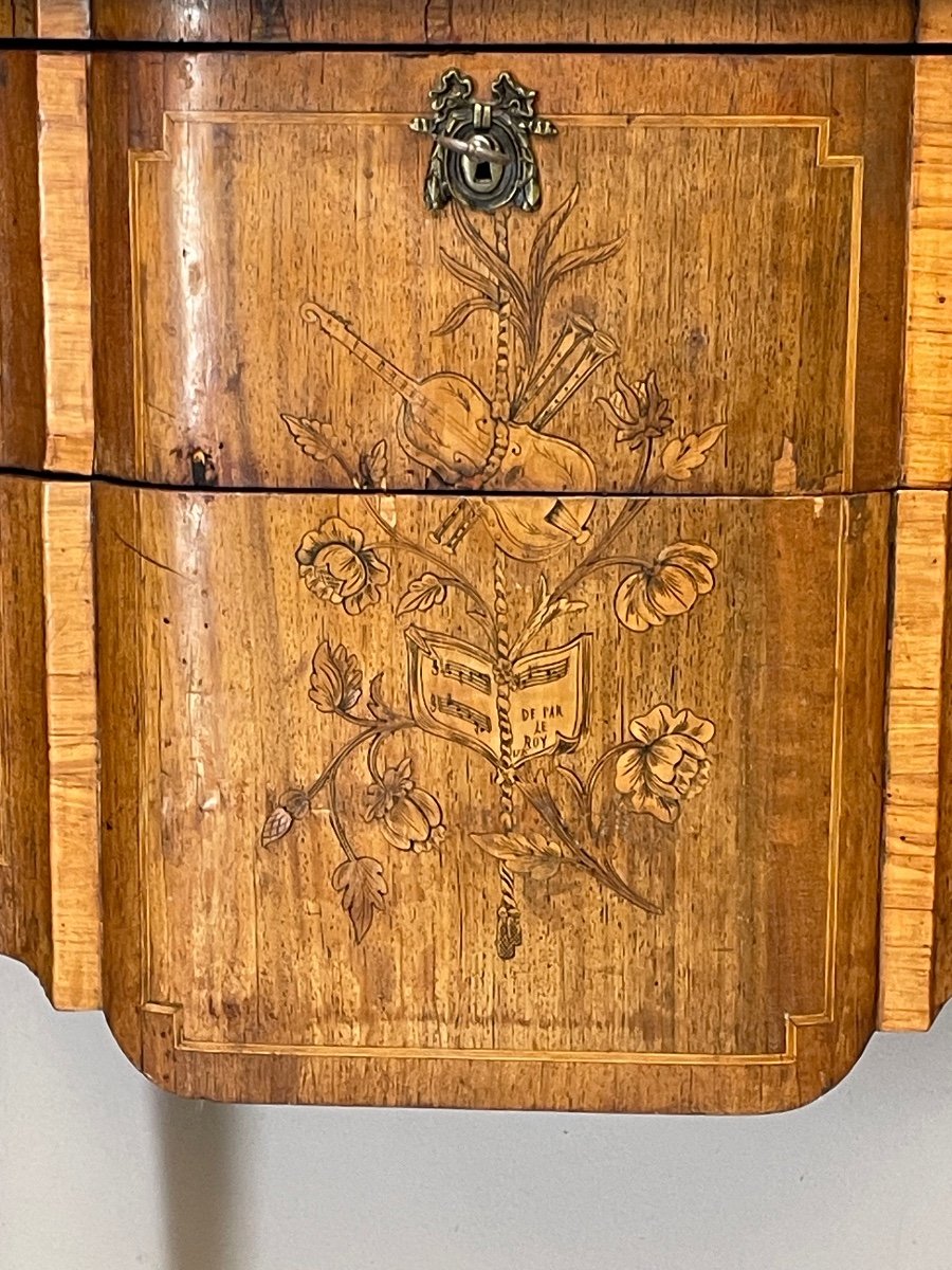 Commode De Style Transition En Marqueterie -photo-2