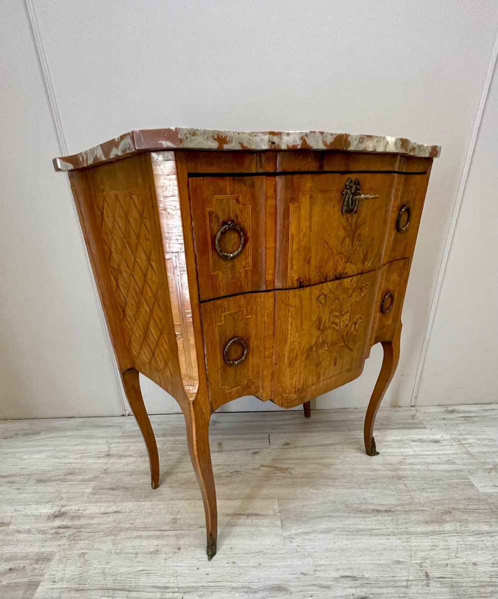 Commode De Style Transition En Marqueterie -photo-1