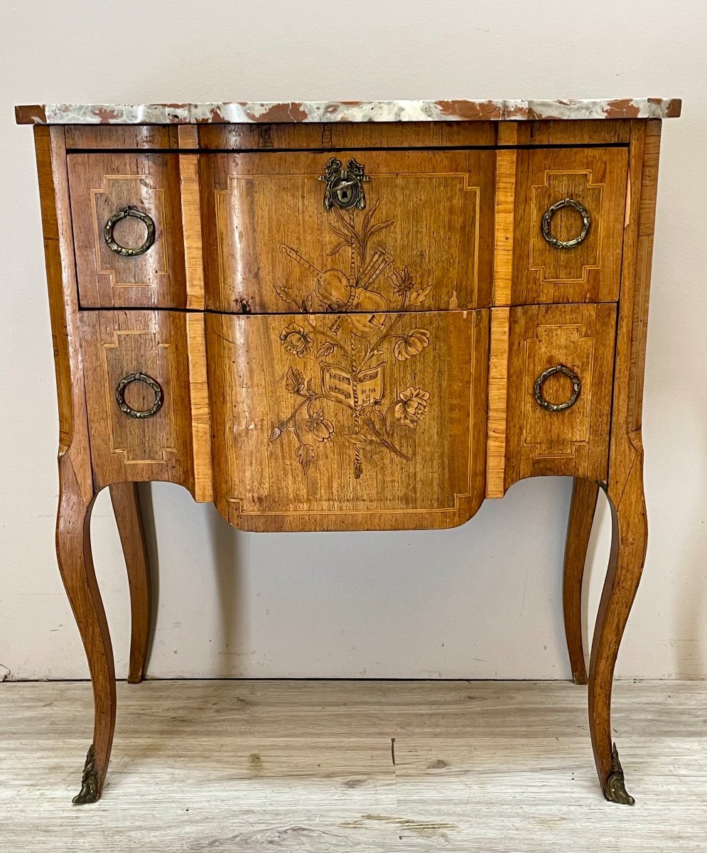 Commode De Style Transition En Marqueterie -photo-5