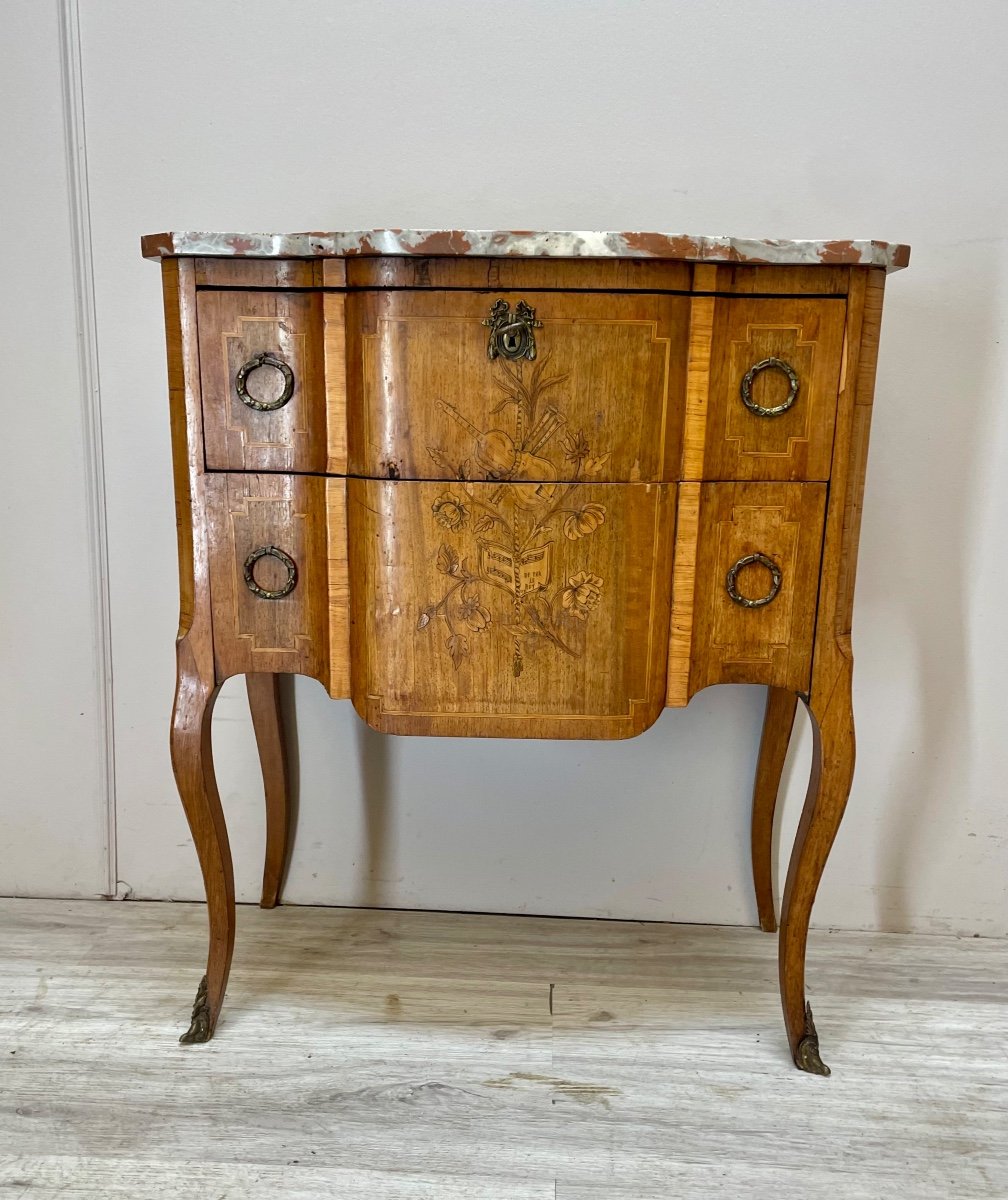 Commode De Style Transition En Marqueterie -photo-6