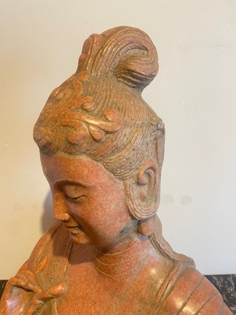 Carved Pink Marble Bust (china)-photo-3