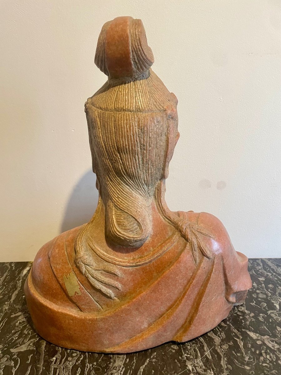 Carved Pink Marble Bust (china)-photo-4