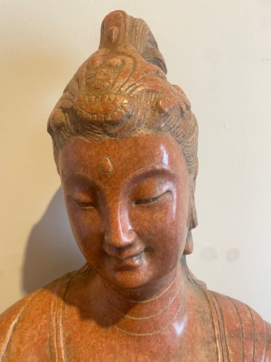 Carved Pink Marble Bust (china)-photo-3