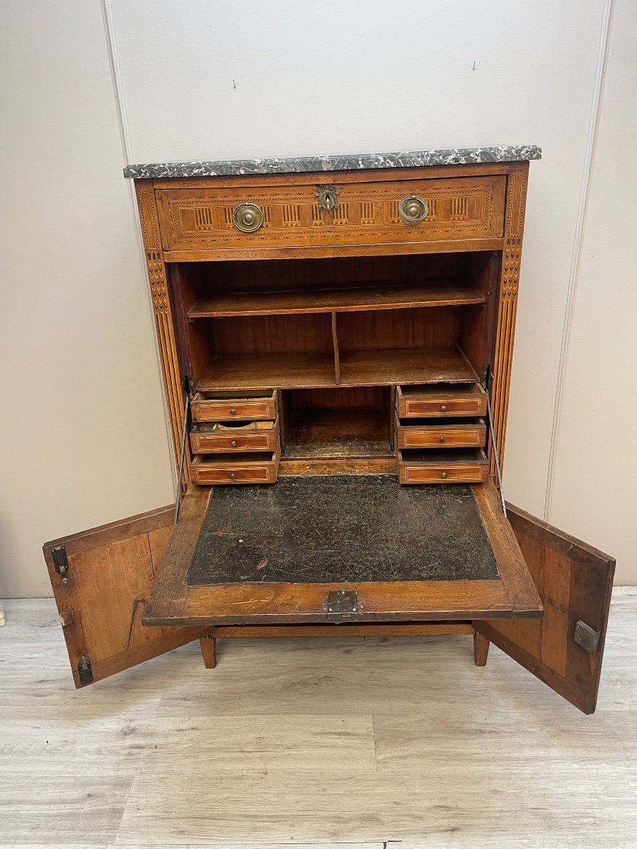 Louis XVI Period Secretary In Marquetry -photo-5