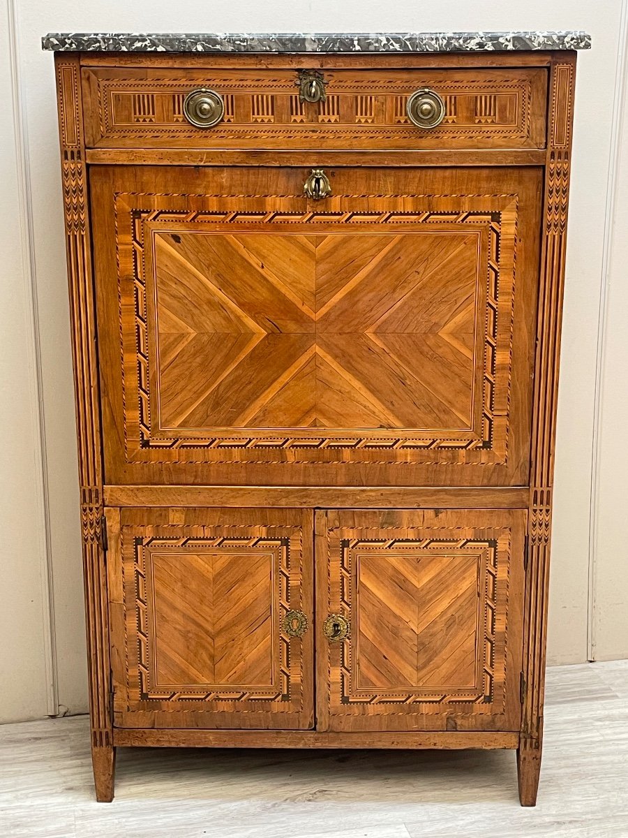 Louis XVI Period Secretary In Marquetry 