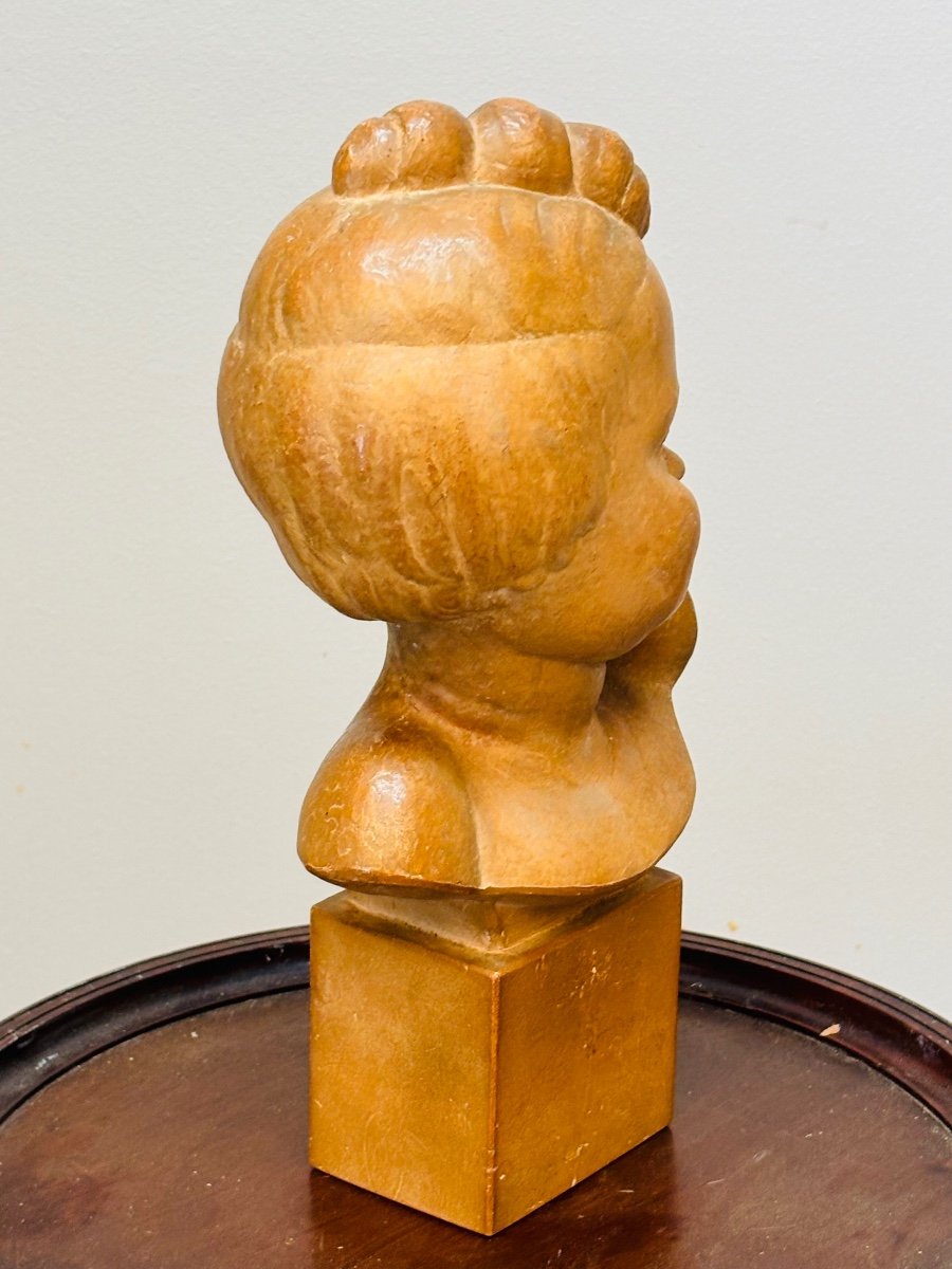 Ch. Lemanceau Terracotta Bust Of Laughing Child -photo-2