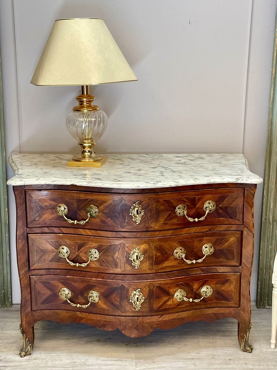 Mazarine Chest Of Drawers In Marquetry From The 18th Century-photo-2