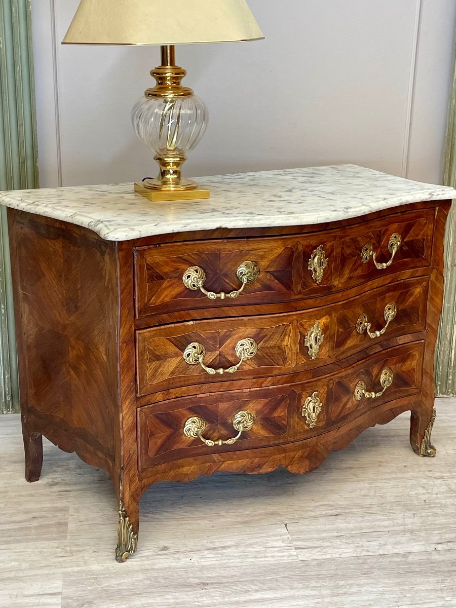 Mazarine Chest Of Drawers In Marquetry From The 18th Century-photo-3