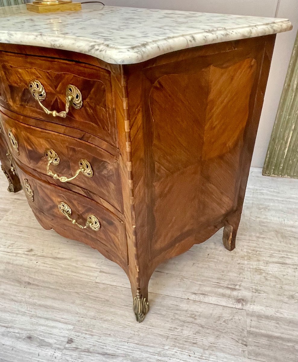 Mazarine Chest Of Drawers In Marquetry From The 18th Century-photo-4