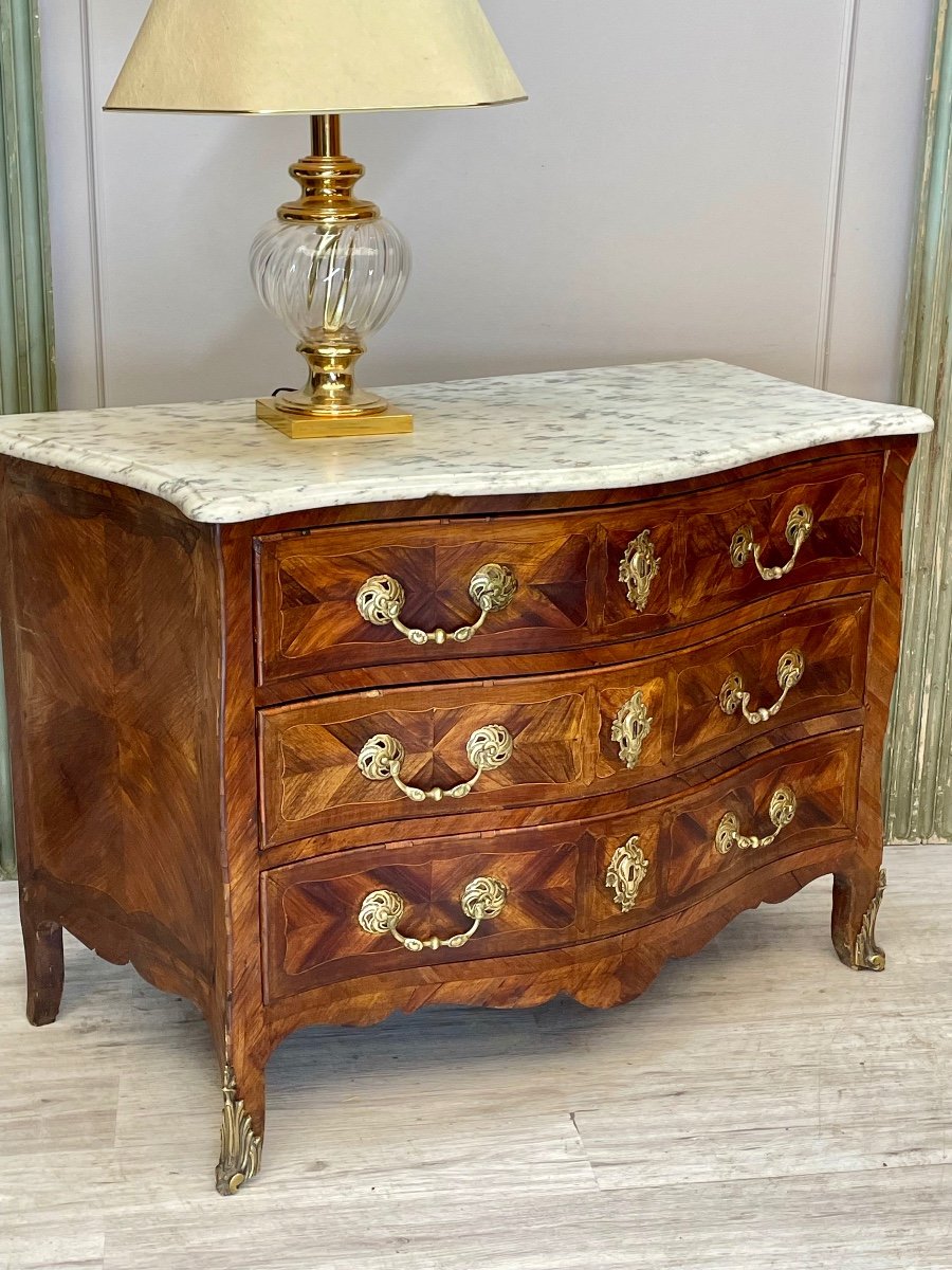 Mazarine Chest Of Drawers In Marquetry From The 18th Century-photo-6