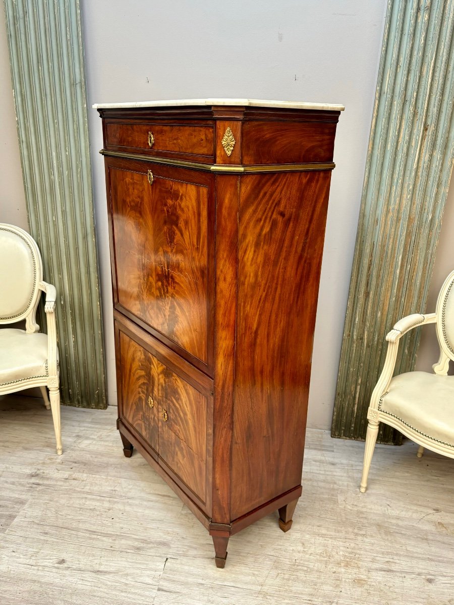 Mahogany Secretary From The Louis XVI Period-photo-7
