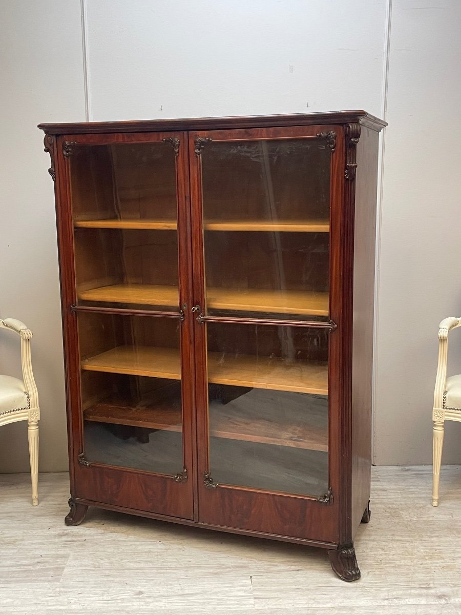 19th Century Flamed Mahogany Display Case -photo-4