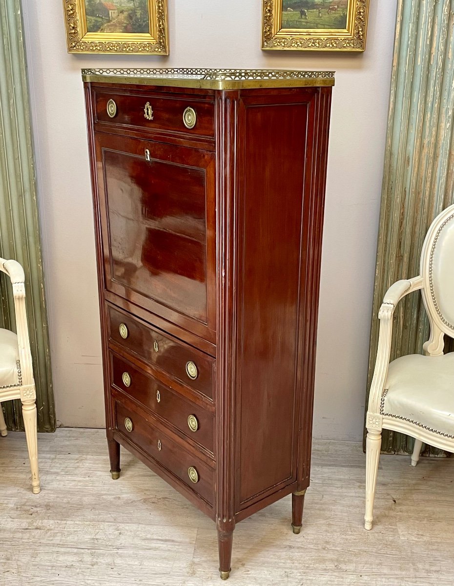 Louis XVI Period Mahogany Secretary -photo-3