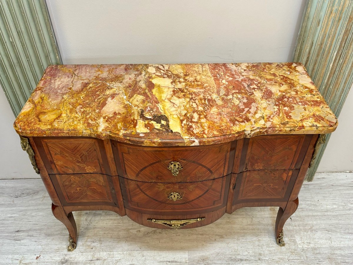 Transition Period Marquetry Chest Of Drawers -photo-4