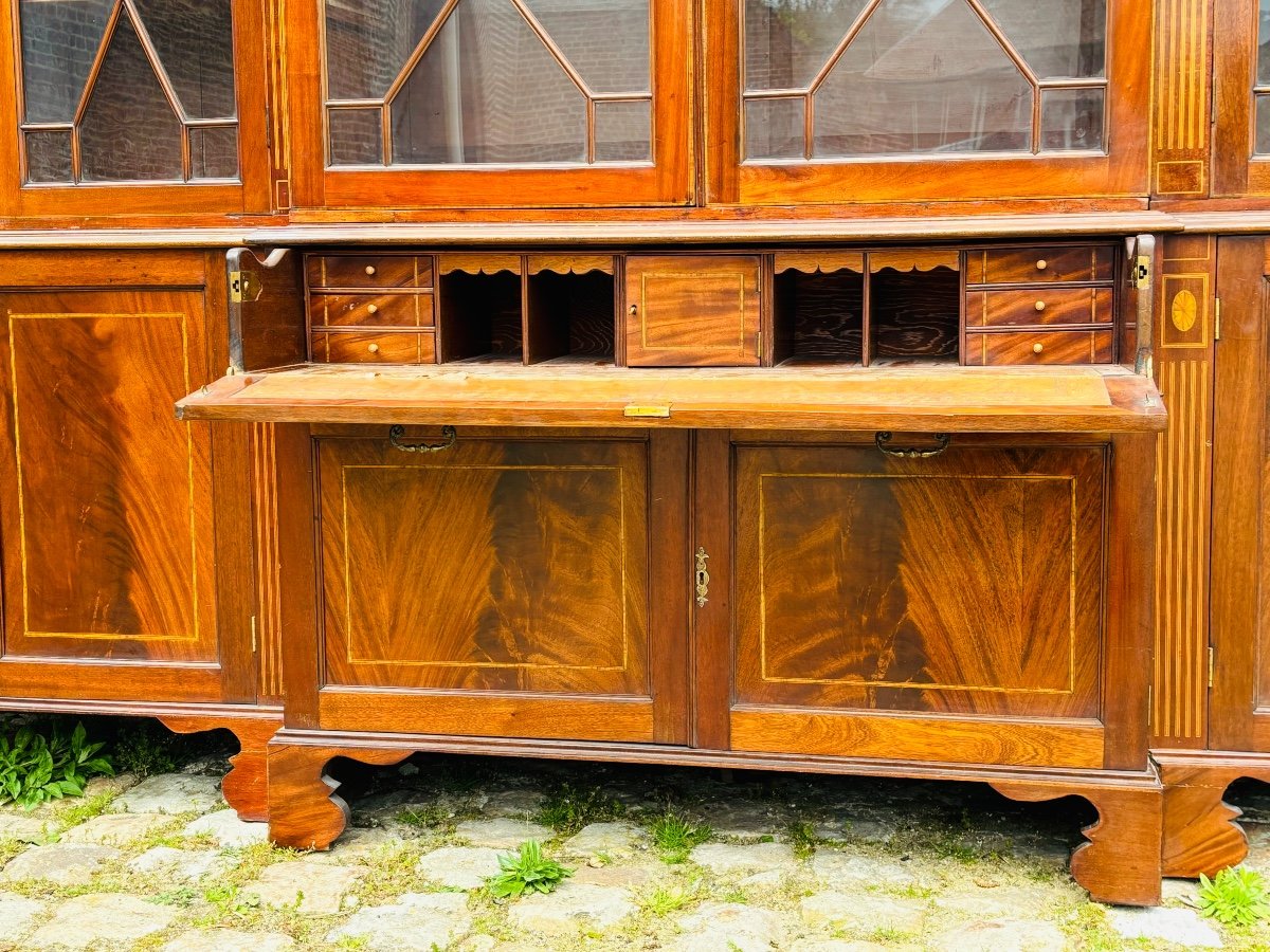 Large Mahogany Bookcase Forming A 19th Century Secretary -photo-7