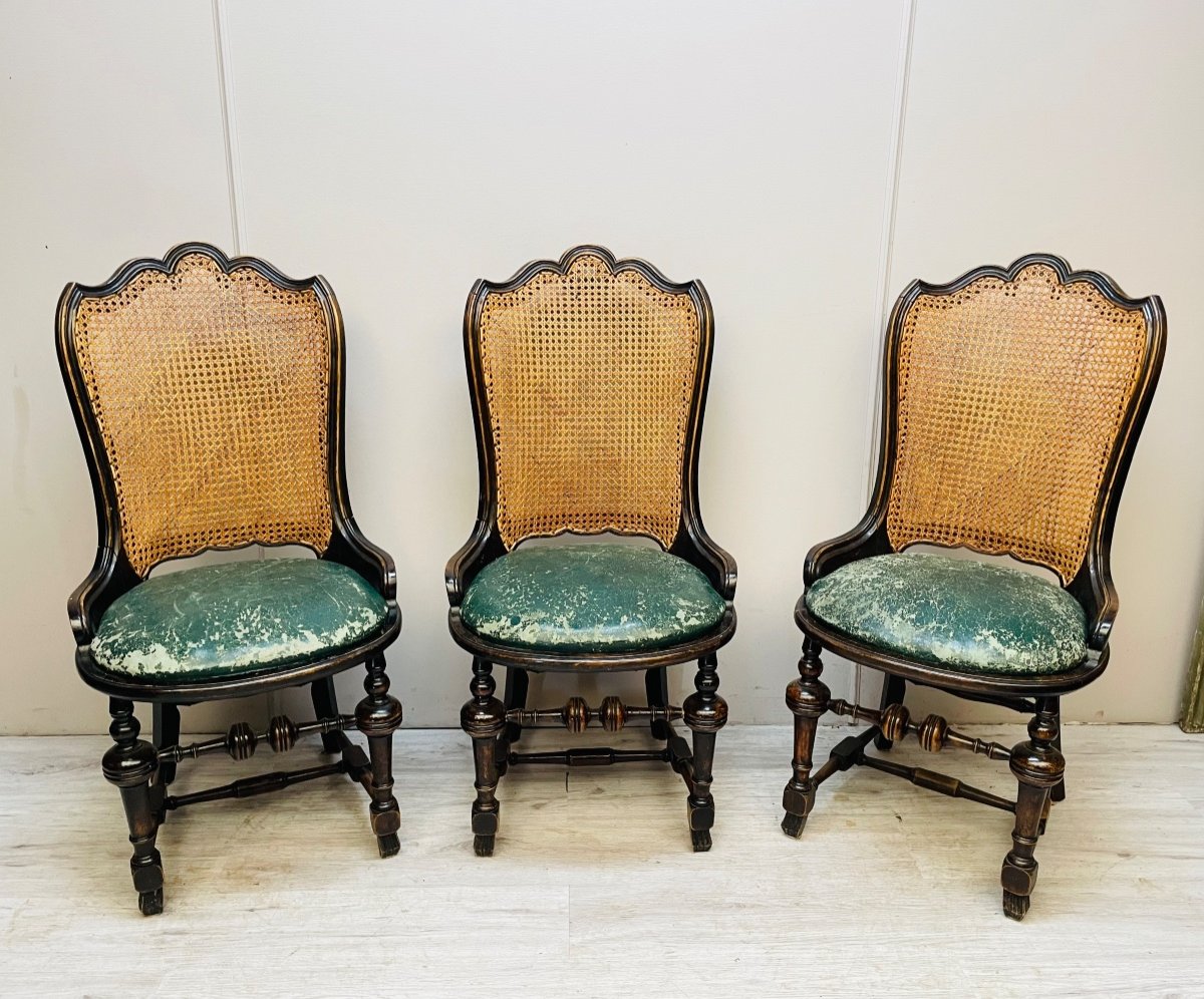 Set Of Six English Chairs With Scrolled Backs-photo-3