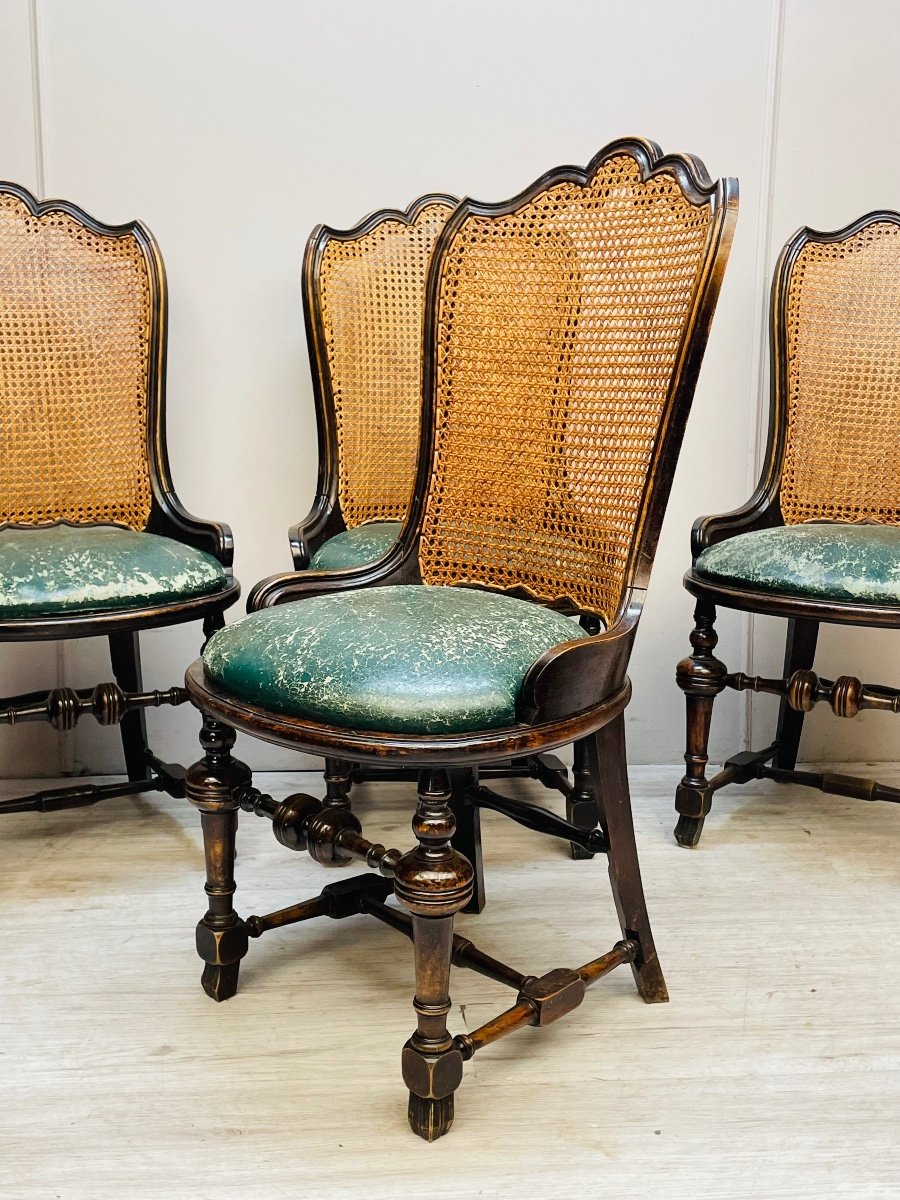 Set Of Six English Chairs With Scrolled Backs-photo-4