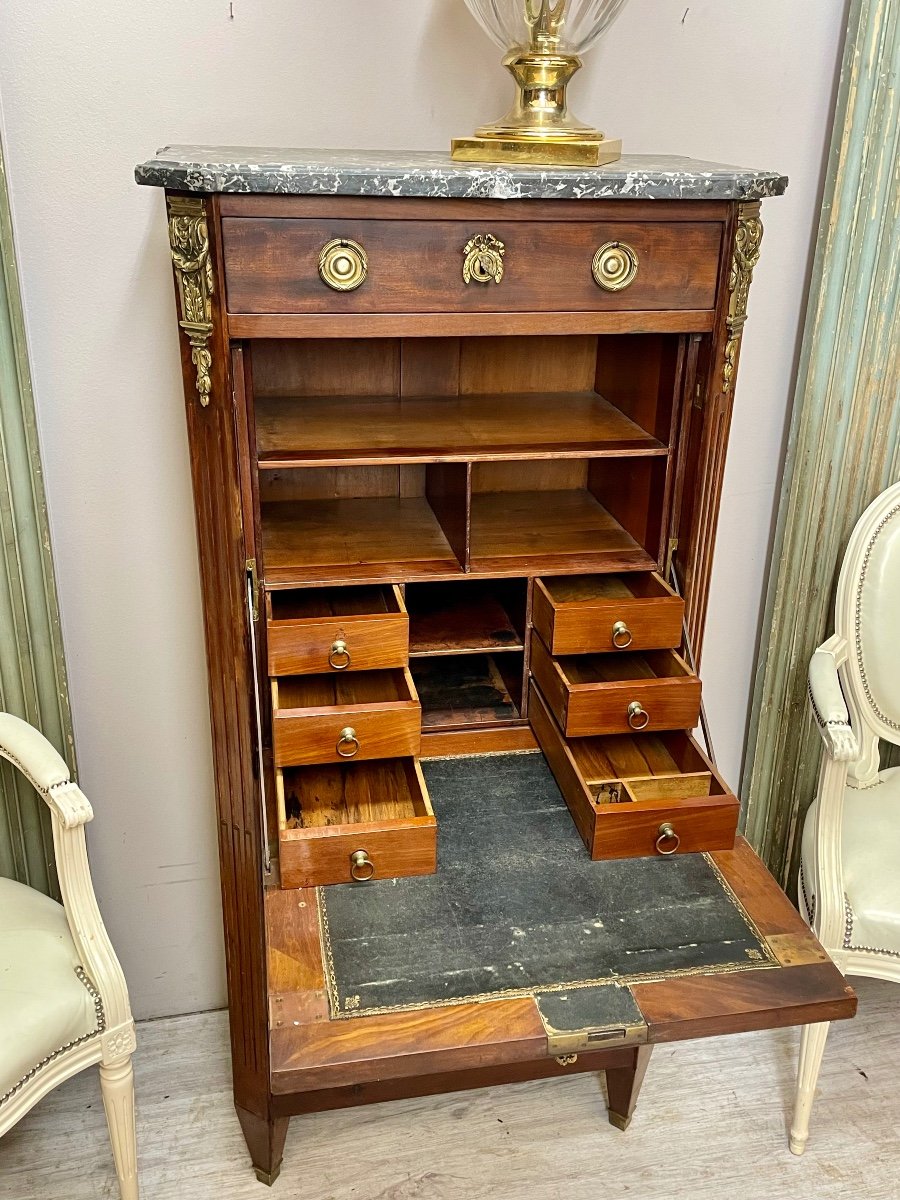 Lady's Secretary In Mahogany, Louis XVI Period -photo-3