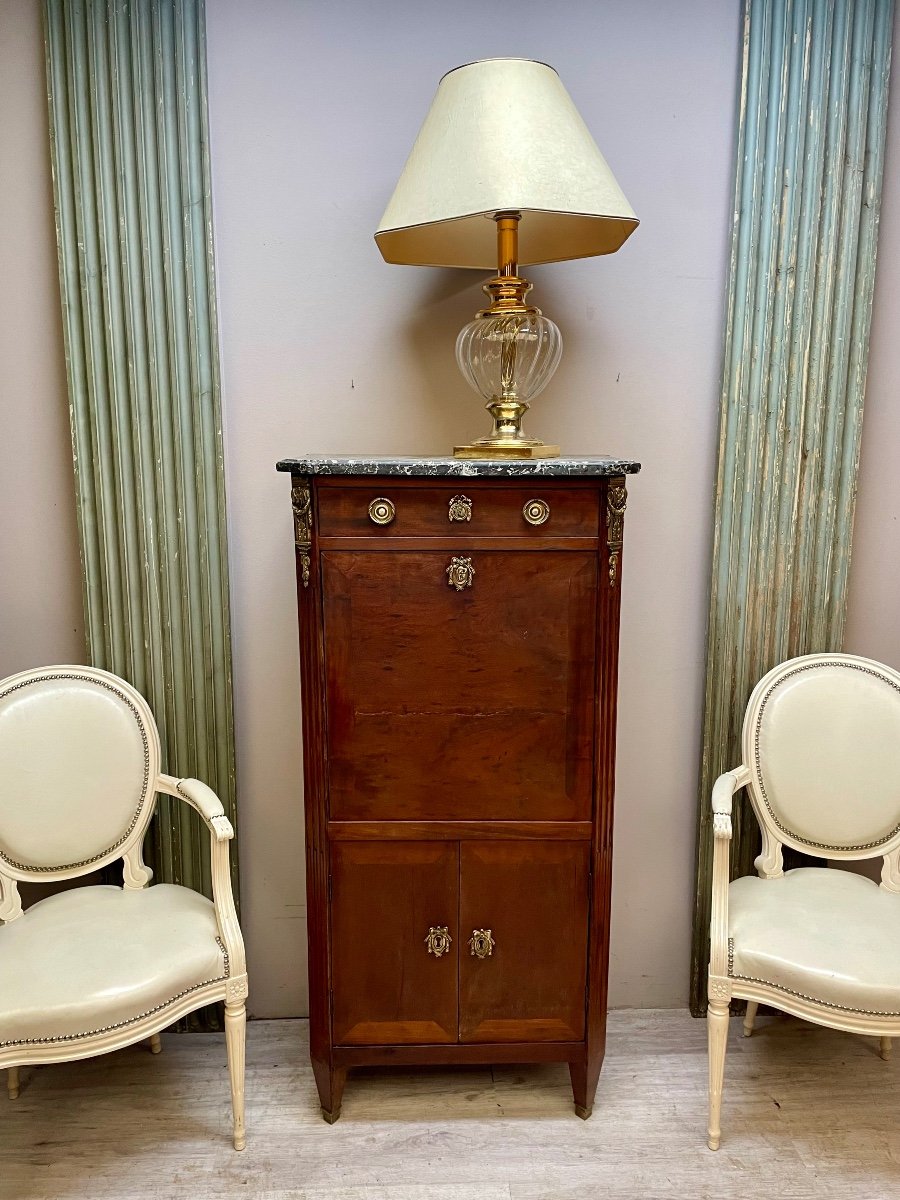 Lady's Secretary In Mahogany, Louis XVI Period -photo-6