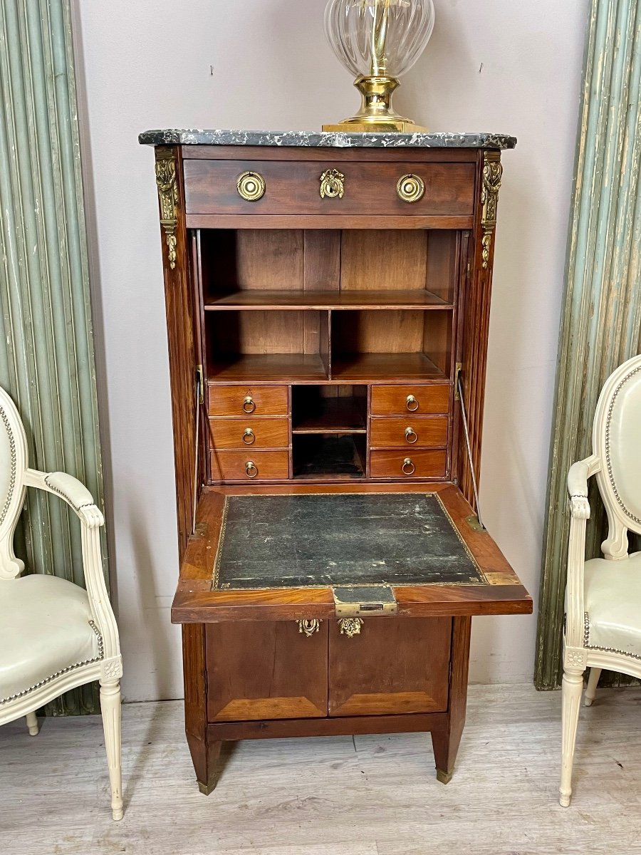 Lady's Secretary In Mahogany, Louis XVI Period 