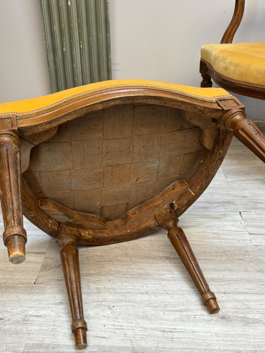 paire de fauteuils en noyer d’époque louis XVI-photo-3