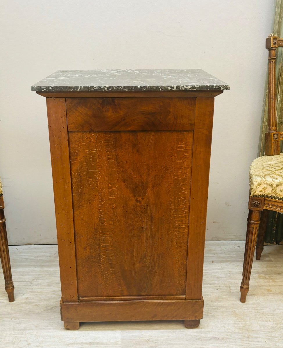 19th Century Empire Bedside Table In Walnut -photo-1