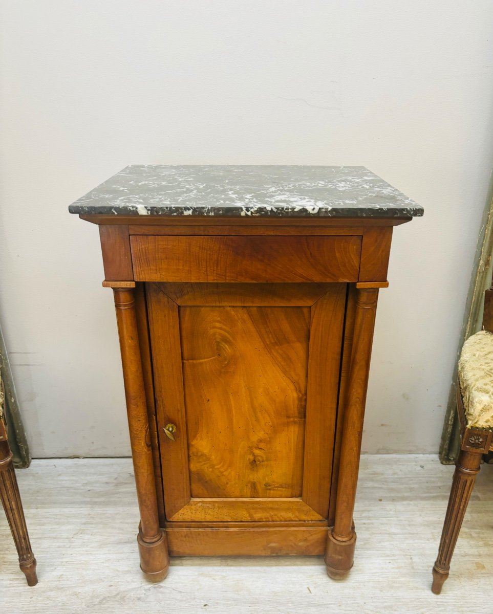 19th Century Empire Bedside Table In Walnut -photo-2