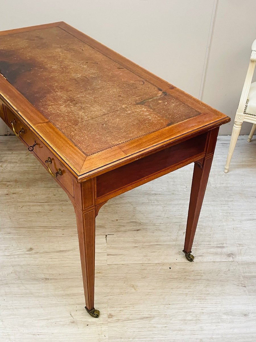 Flat Mahogany Desk From The 19th Century -photo-1