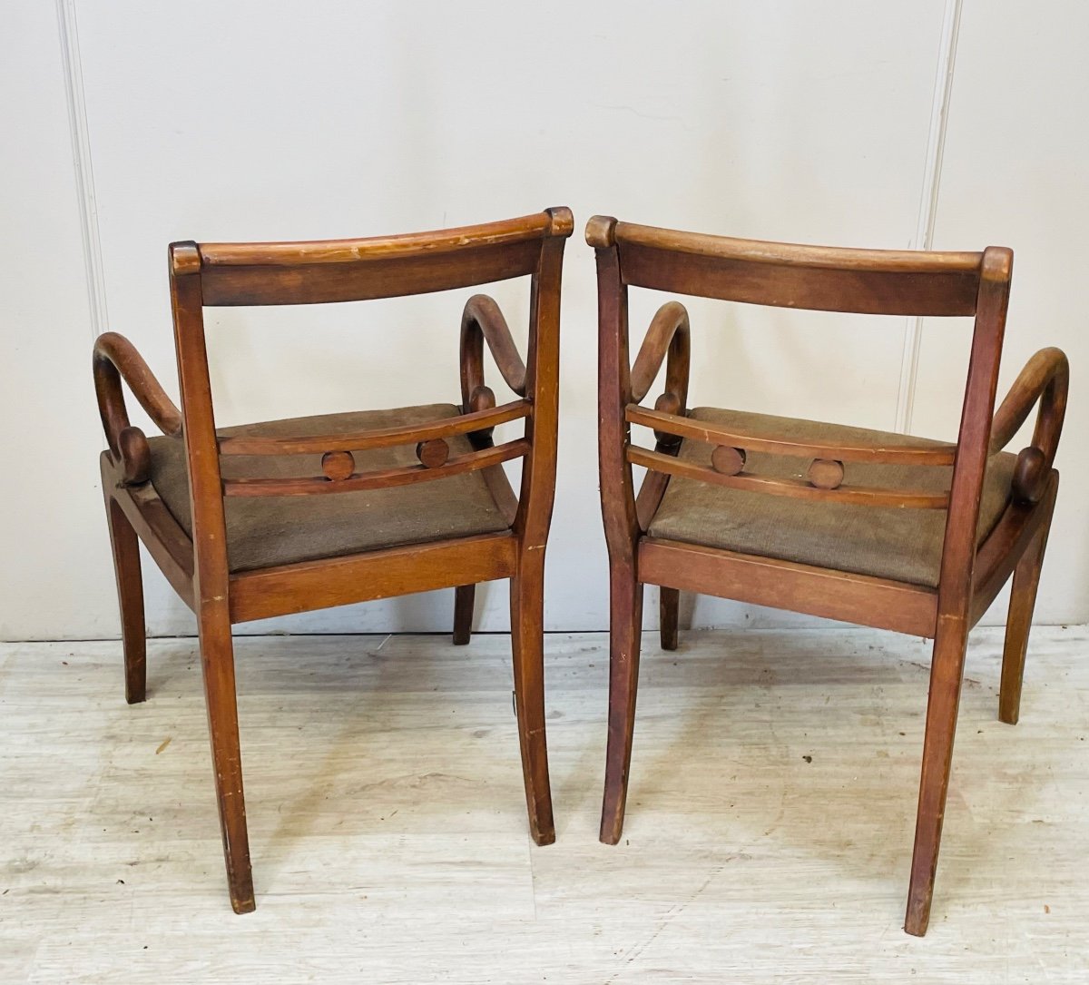 Suite De Six Fauteuils En Acajou -photo-3