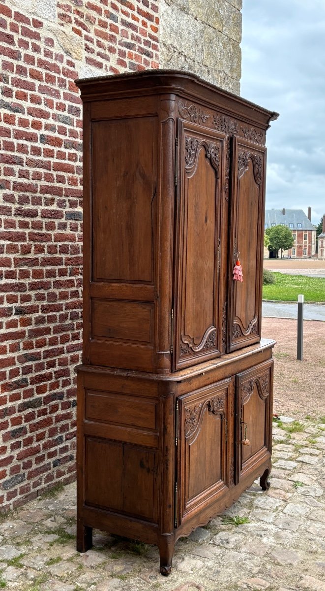Très Beau Buffet Deux Corps En Chêne D’époque XVIII éme -photo-4