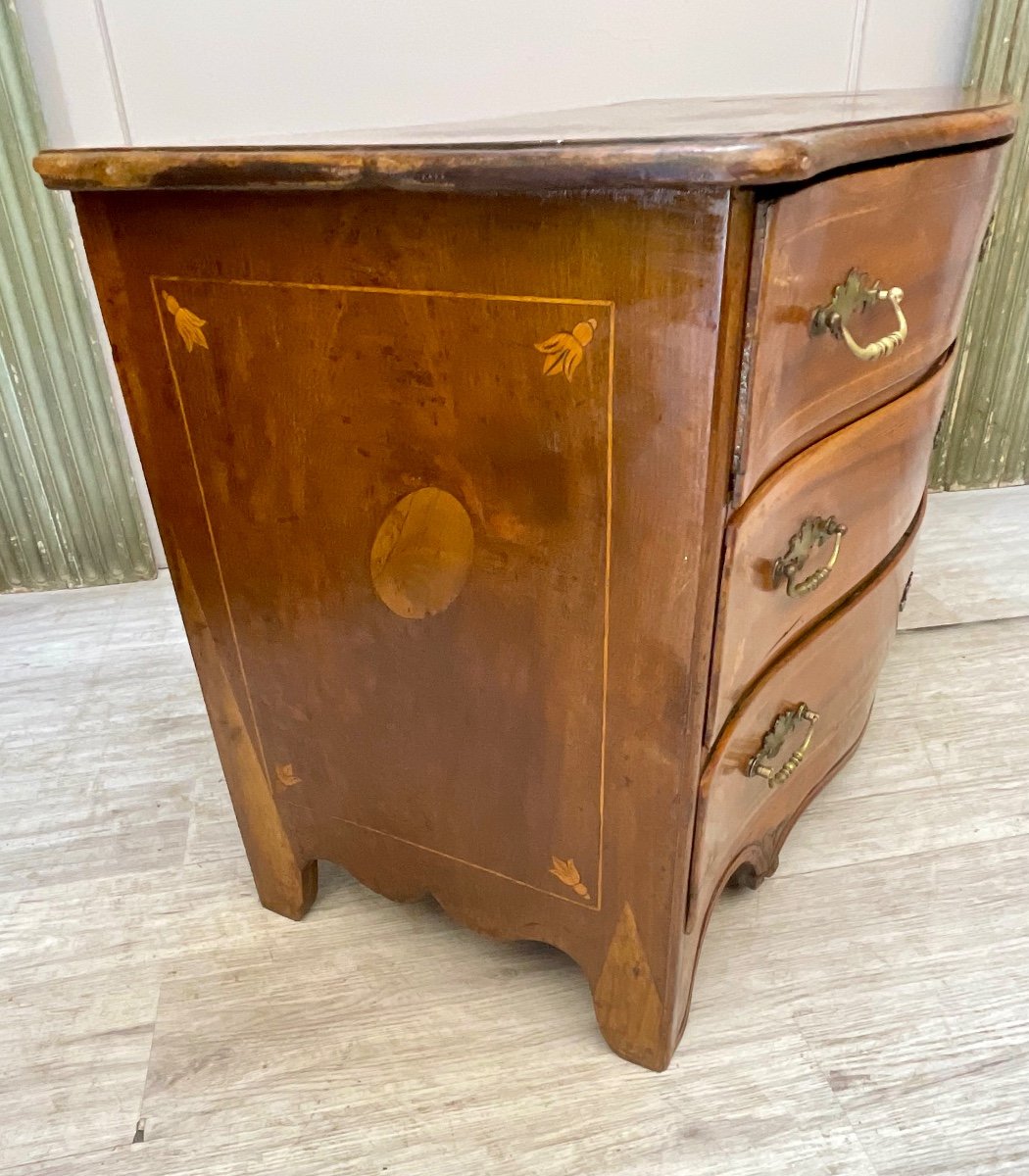 Commode Galbée En Noyer D’époque 18 ème -photo-5