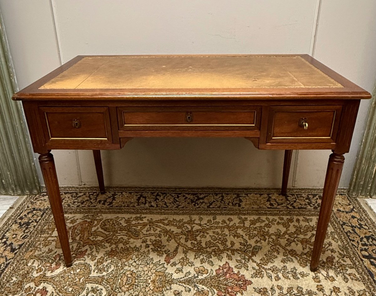 Louis XVI Style Mahogany Bureau Plat 