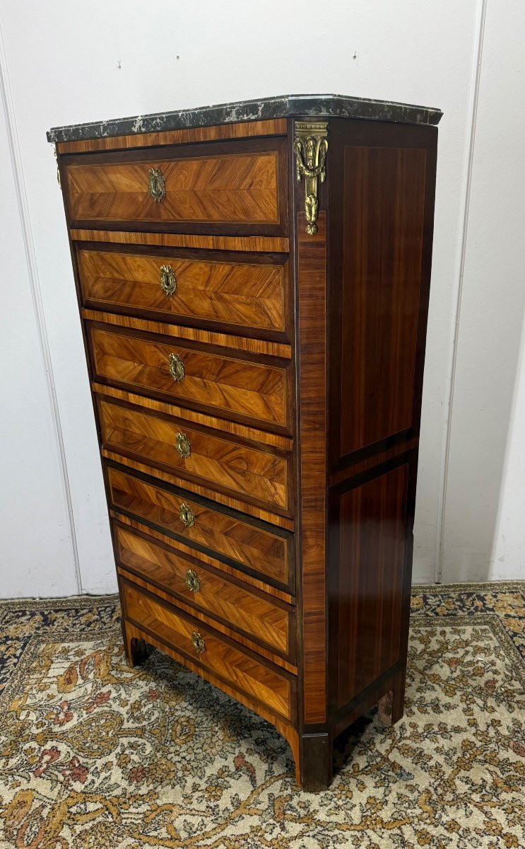 Secrétaire D’époque Louis XVI En Marqueterie -photo-3