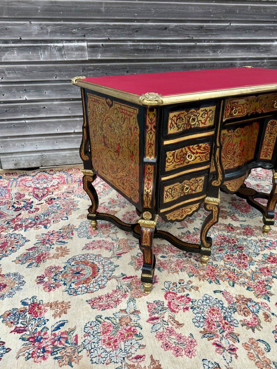 Louis XIV Style Mazarin Desk With Boulle Marquetry -photo-4