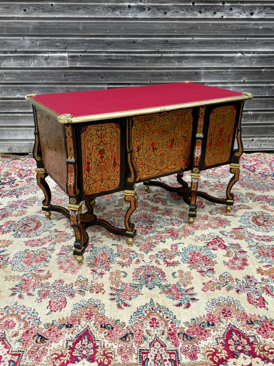 Louis XIV Style Mazarin Desk With Boulle Marquetry -photo-4