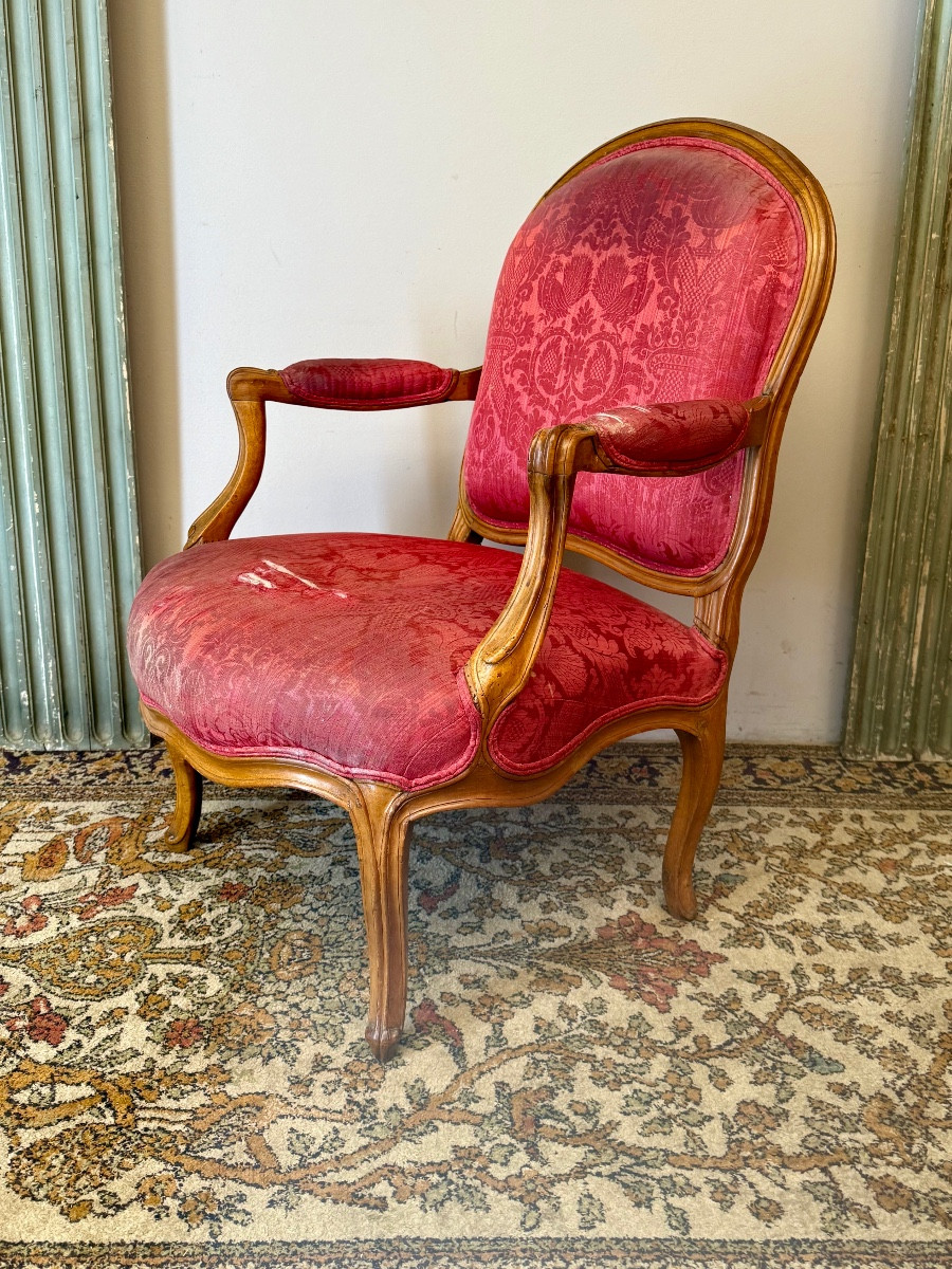 Louis XV Period Armchair Stamped Jardin Martin -photo-4