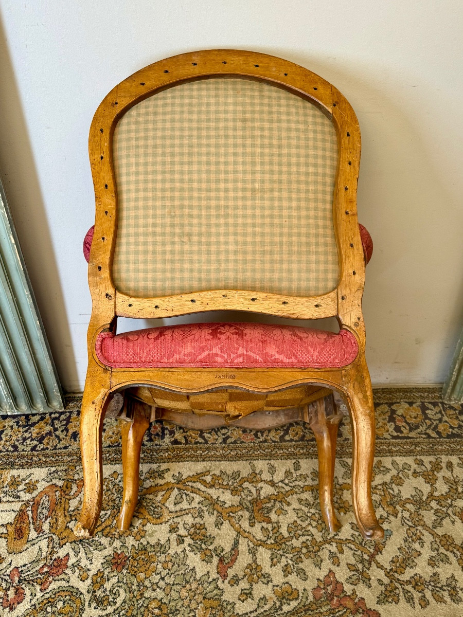 Louis XV Period Armchair Stamped Jardin Martin -photo-2