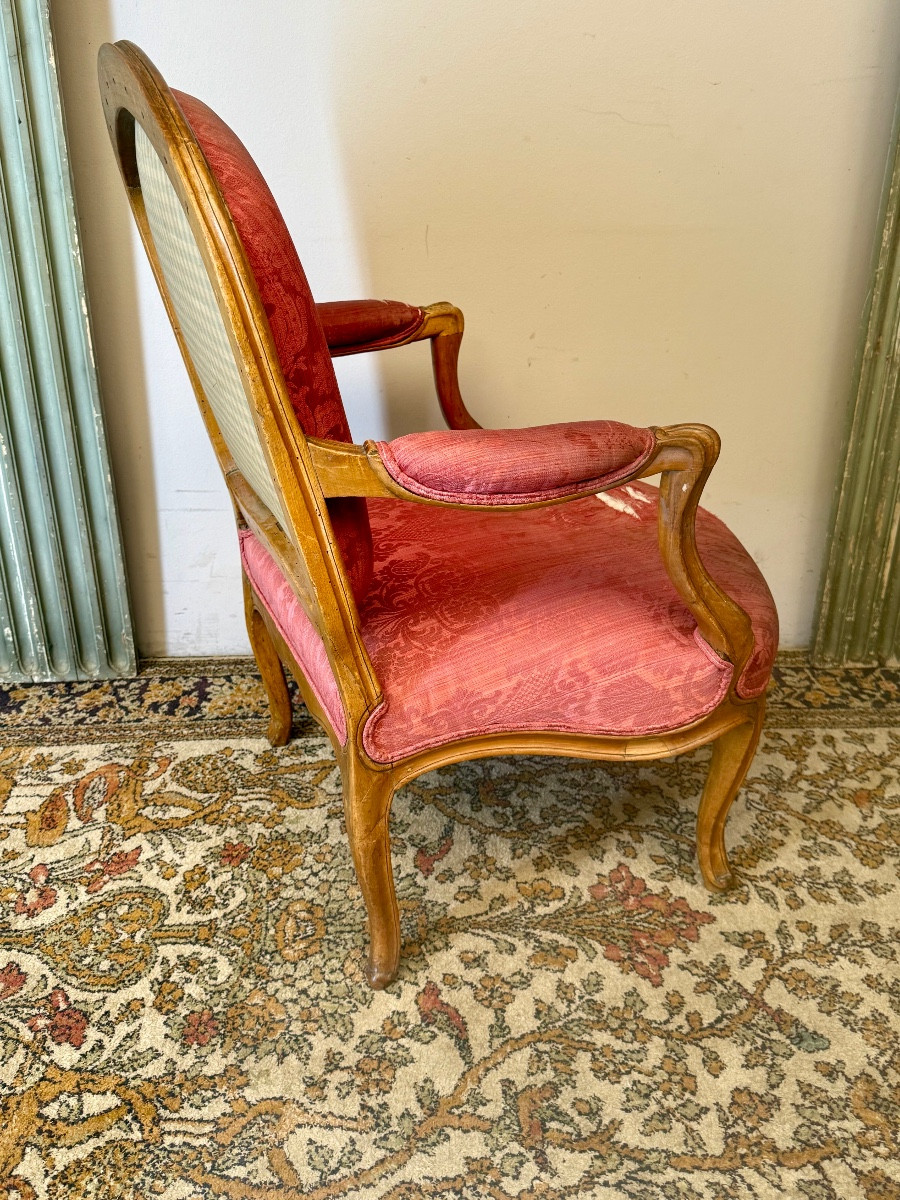 Louis XV Period Armchair Stamped Jardin Martin -photo-3