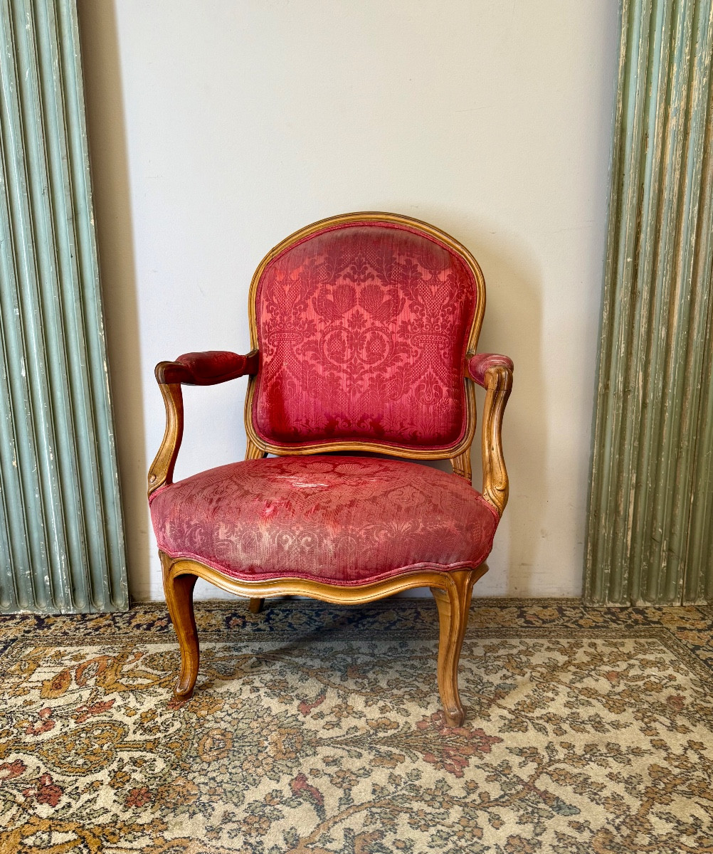 Louis XV Period Armchair Stamped Jardin Martin 