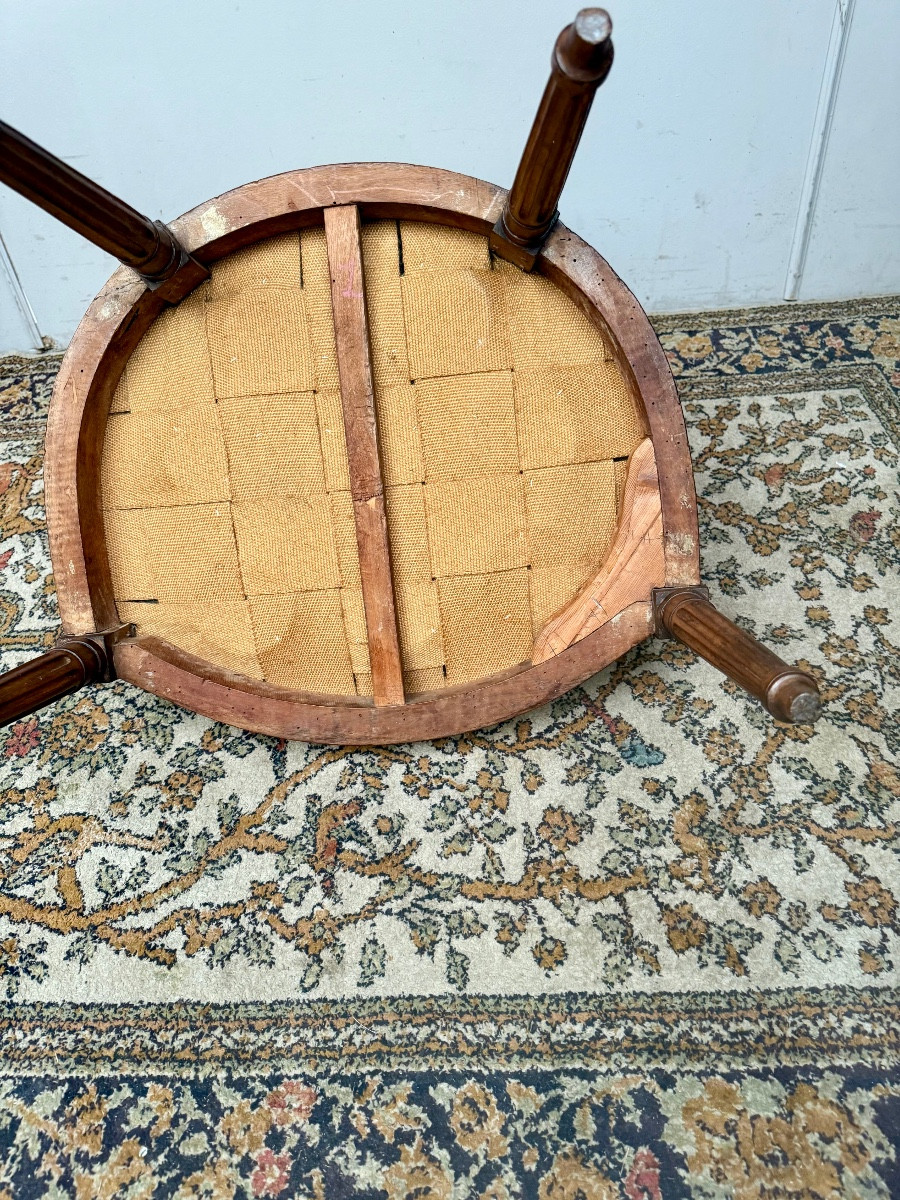Fauteuil D’époque Louis XVI En Noyer -photo-4