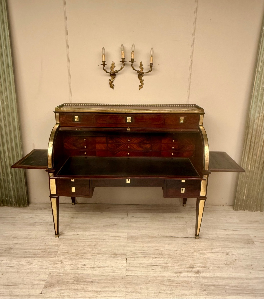 Louis XVI Period Mahogany Cylinder Desk -photo-7