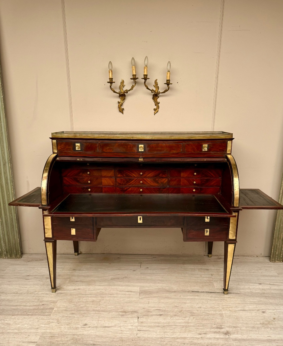 Louis XVI Period Mahogany Cylinder Desk 