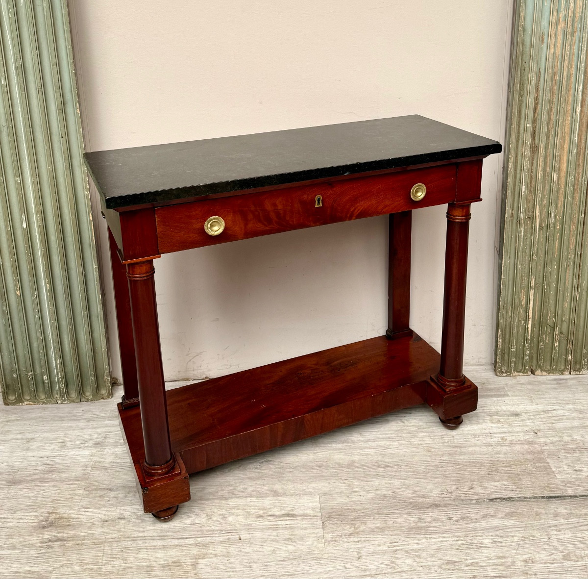 Console De Style Empire En Acajou D’époque 19 ème -photo-3