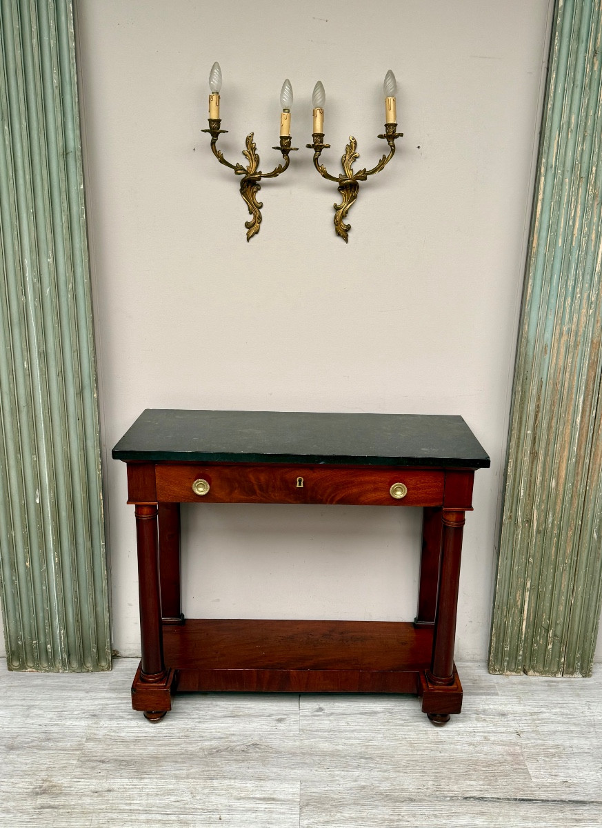 Console De Style Empire En Acajou D’époque 19 ème -photo-2